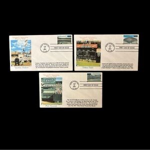Vintage Baseball Stadium First Day Stamp Cover Set 2001